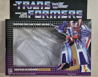 Transformers G1 Starscream Box, Cardboard Insert, Bubbles, & Instruction Manual Rare! Decepticon