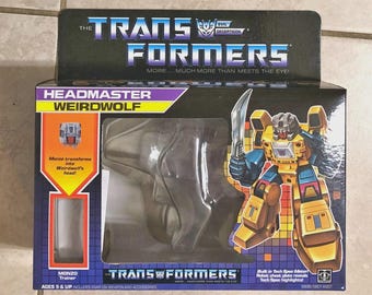 Transformers G1 Weirdwolf Box, Cardboard Insert, Bubbles, & Instruction Manual Rare! Decepticon Headmaster Monzo
