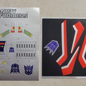 Transformers G1 Thundercracker Stickers New! For Vintage Decepticon Seeker Toy Robot Decals Labels