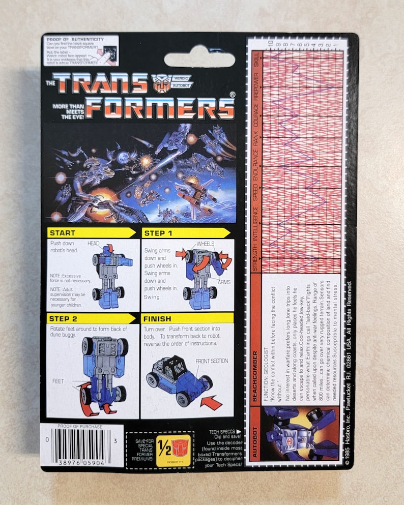 Transformers G1 Beachcomber Vendeur américain MOSC Rare ! Mini-bot ...