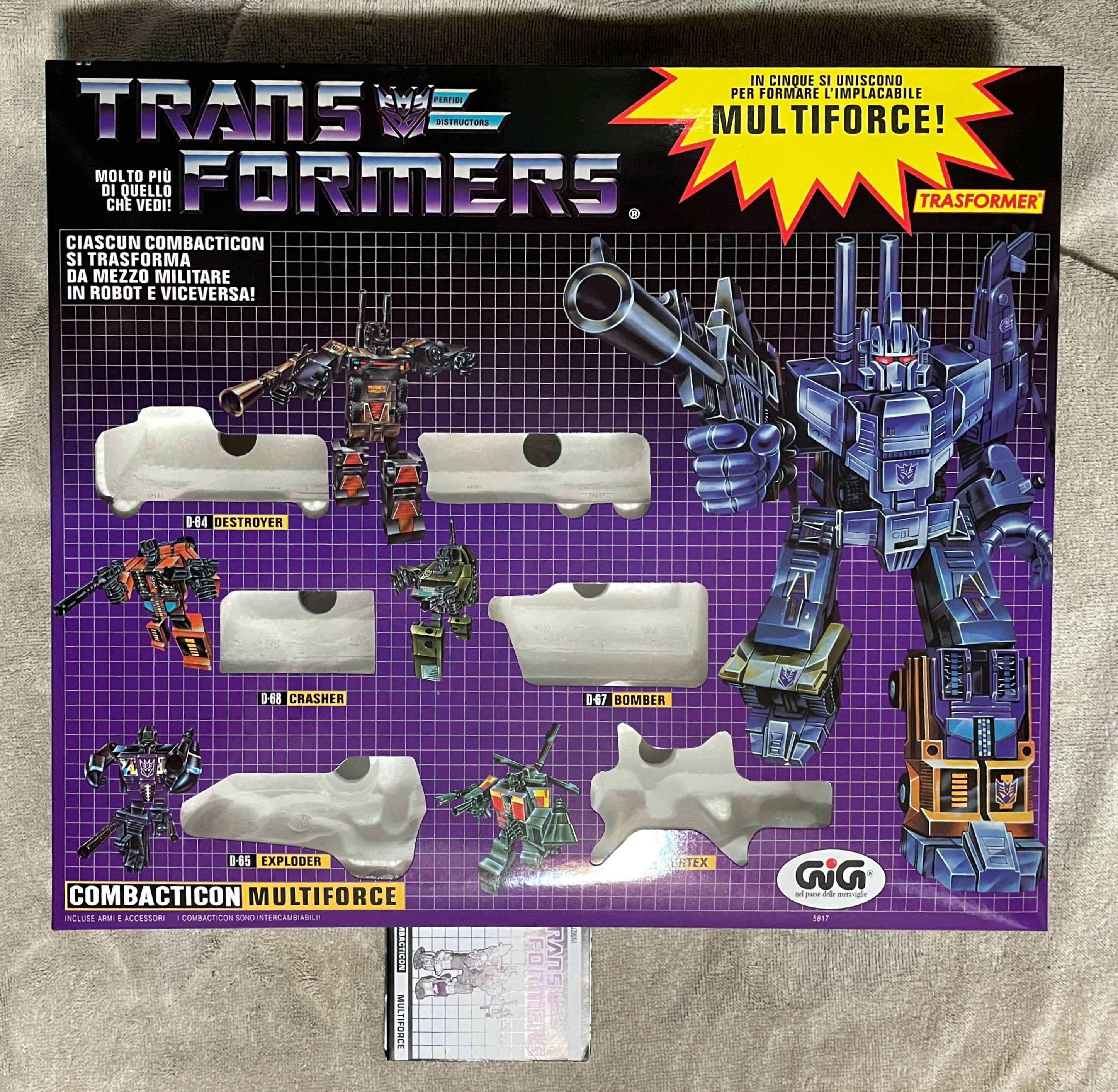 Transformers G1 Bruticus Custom Box, Styrofoam Tray, & Instruction ...