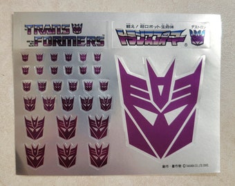 Transformers G1 Decepticon Symbols Sticker Sheet Rare! For Vintage Toy Robot Decals Labels
