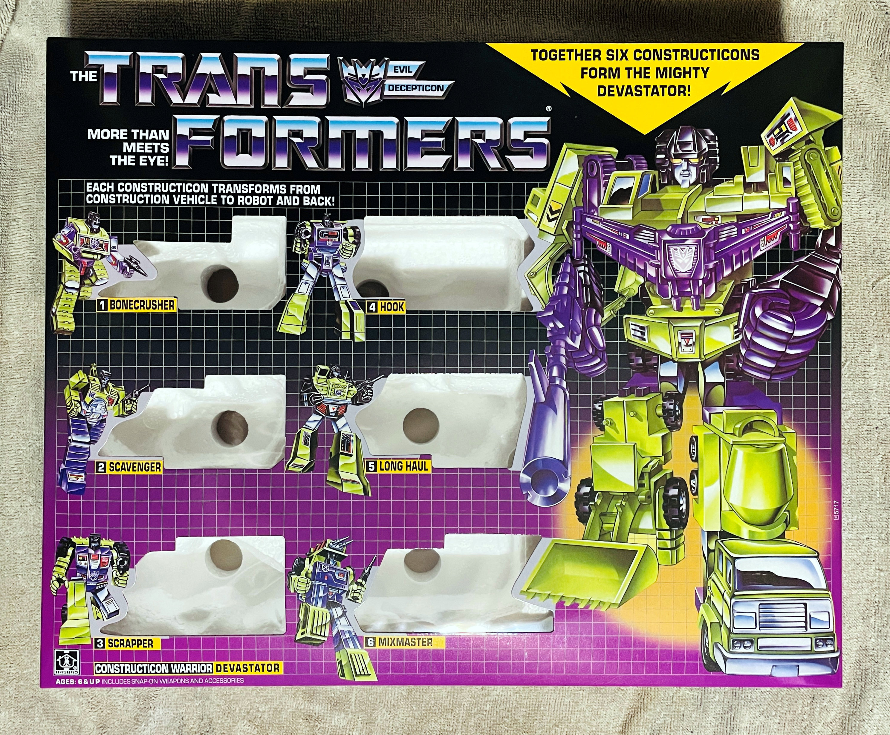 Transformers G1 Devastator Repro Box, Styrofoam Tray, Insert ...