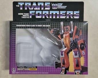 Transformers G1 Thrust Box, Cardboard Insert, Bubbles, & Instruction Manual Rare! Decepticon