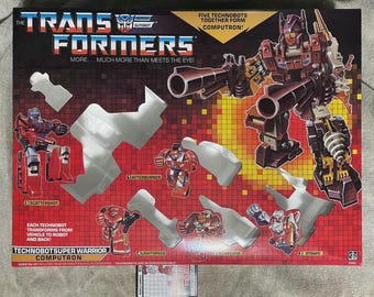Transformers G1 Computron Custom Box, Styrofoam Tray, & Instruction Manual! Scattershot Lightspeed Afterburner Nosecone Strafe Technobots