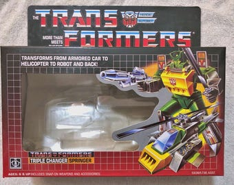 Transformers G1 Springer Box, Cardboard Insert, Bubble, & Instruction Manual Rare! Autobot