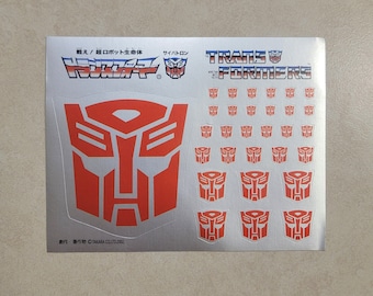 Transformers G1 Autobot Symbols Sticker Sheet Rare! For Vintage Toy Robot Decals Labels