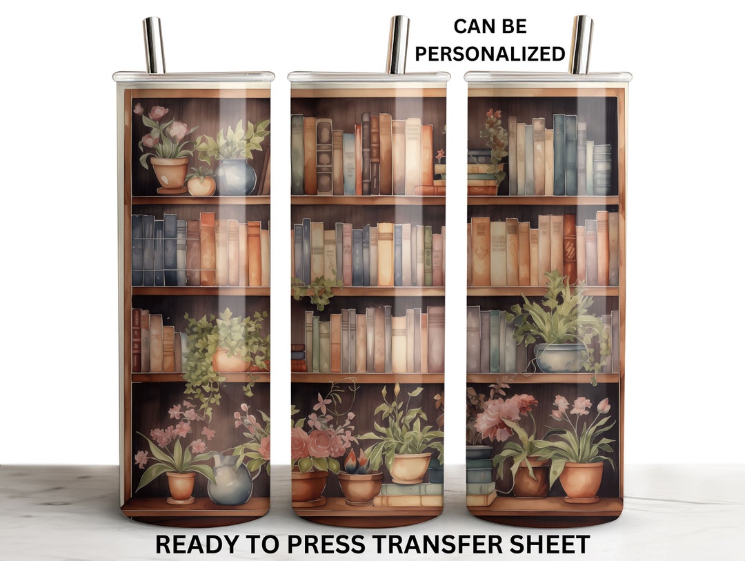 Farm Bookcase, Library Books, Reading, Plant, Ready to Press Tumbler ...