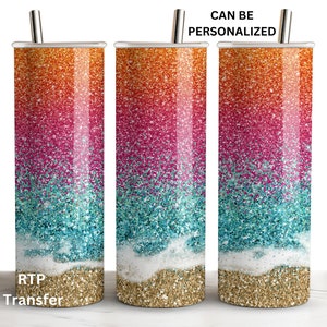 Sublimation Wraps NOT A DIGITAL Rainbow Ombre Glitter20 oz Skinny Tumbler TransferReady to PressHeat TransferPrint Out Transfer