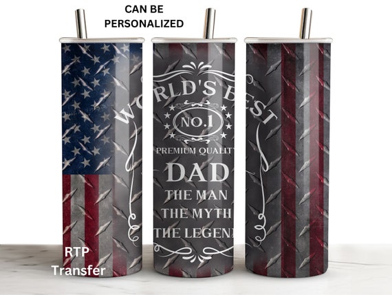 Worlds Best Dad, The Man The Myth,  Father's Day, Ready to Press Tumbler Sublimation Transfer Wrap, Print Out, 20oz Skinny Straight Design