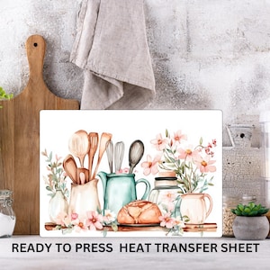 Baking, Bread, Sourdough, Pastries, Ready to Press Cutting Board Sublimation Transfer, Glass Chopping Board, Print Out Sheet, Heat Press Use