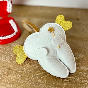 Tooth Fairy Pillow - Embroidered Tooth Pillow with Pocket For Money - Tooth Fairy Keepsake Pillow - Door Frame/ Bedframe Tooth Pillow