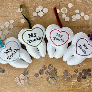 My Tooth Fairy Pillow- Embroidered Tooth Pillow with Pocket- Tooth Fairy Keepsake Pillow -Door Frame/Bedframe Tooth Pillow
