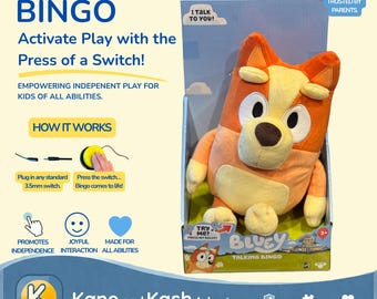 Switch Adapted Talking Bingo Plush Doll
