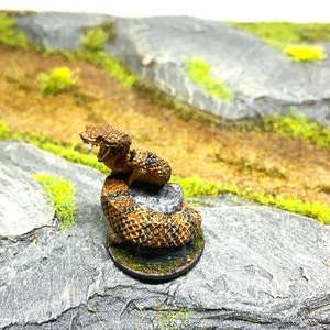 Snake Miniature - Hand Painted - For TTRPG