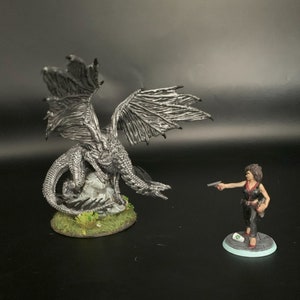 Silver Dragon Painted Miniature - Pathfinder - TTRPG