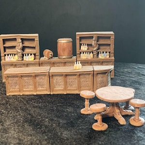 Painted Tavern Tabletop set - 19 Piece set for Tabletop Gaming