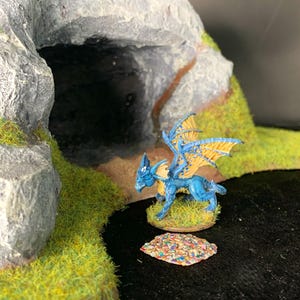 Blue Dragon Wyrmling Miniature - Painted - For TTRPG