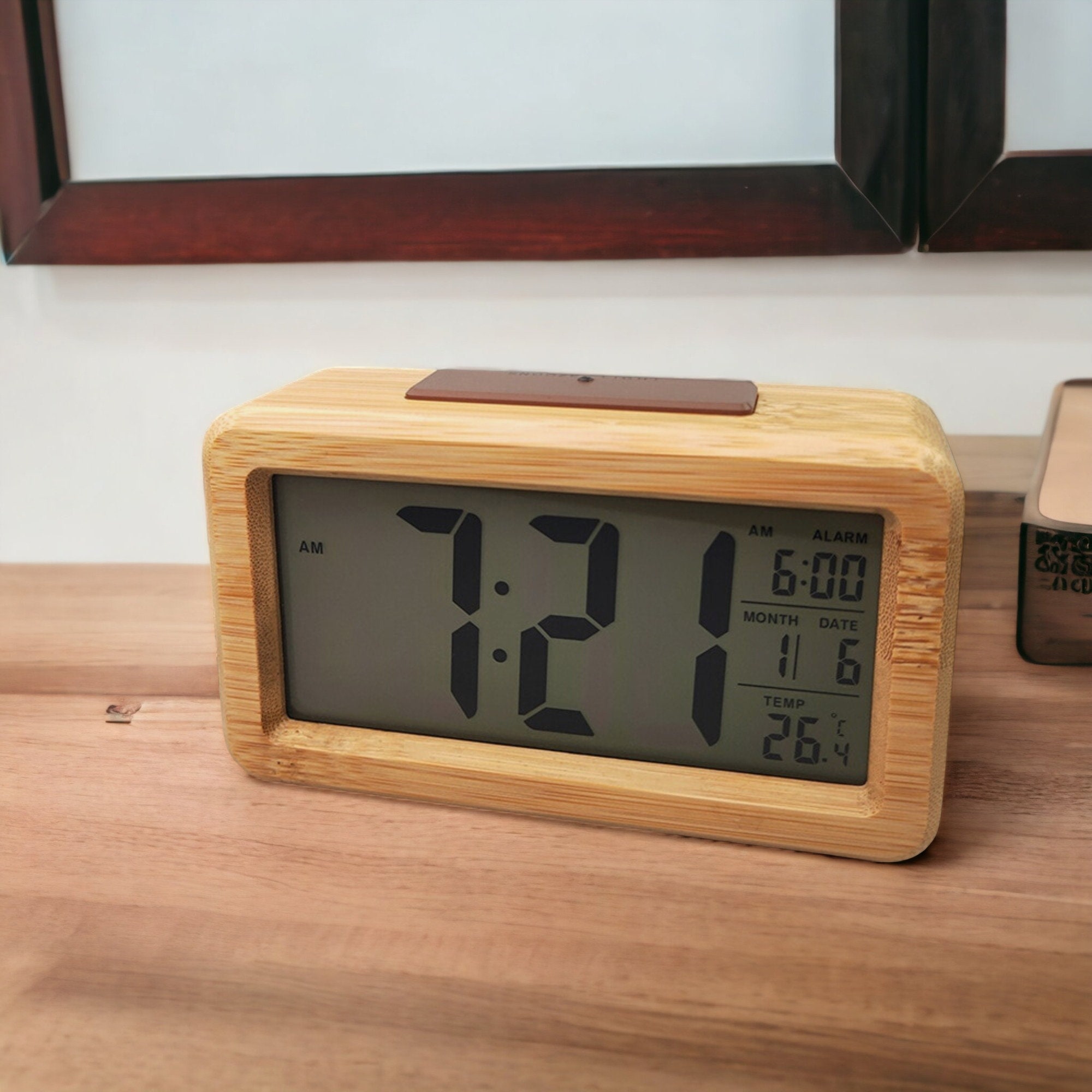 Wooden Alarm Clock Desk Clock Digital Clock Wecker Table Etsy UK