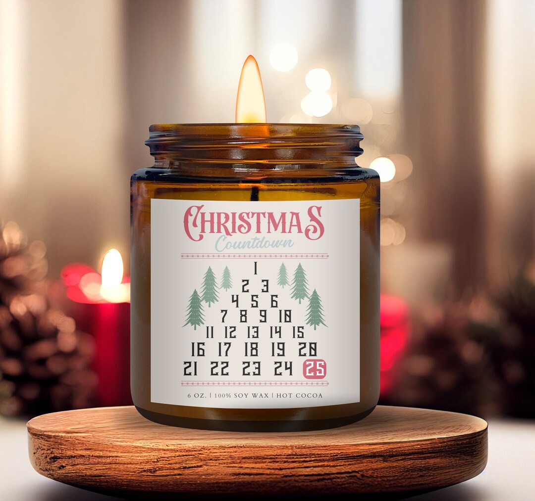 Christmas Countdown Candle Christmas Soy Candles Handmade Etsy