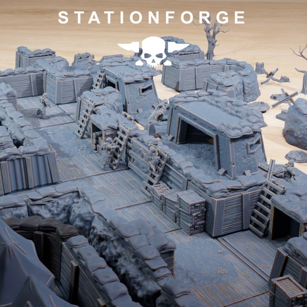 GrimGuard Trench Terrain Full Set/Custom Order  12K UHD (Station Forge)