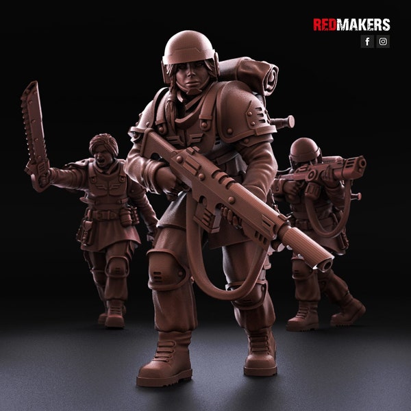 Shock Troops Female Squad - Imperial Force  12K UHD (Red Makers)