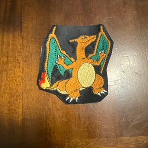 Mega Charizard X Patch Heat Transfer Pokemon Iron On Graphic Applique Apx  4.00