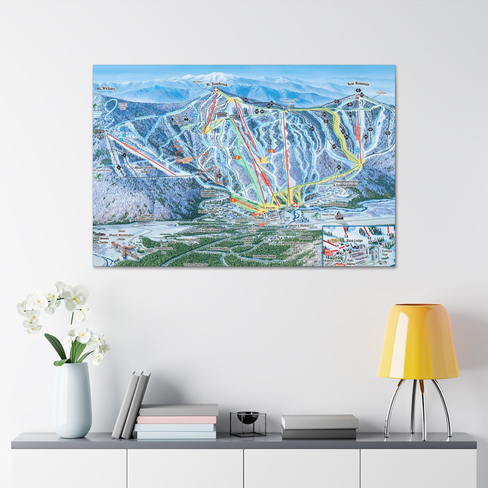 Bretton Woods NH Trail Map Canvas Poster New Hampshire Ski Resort Etsy
