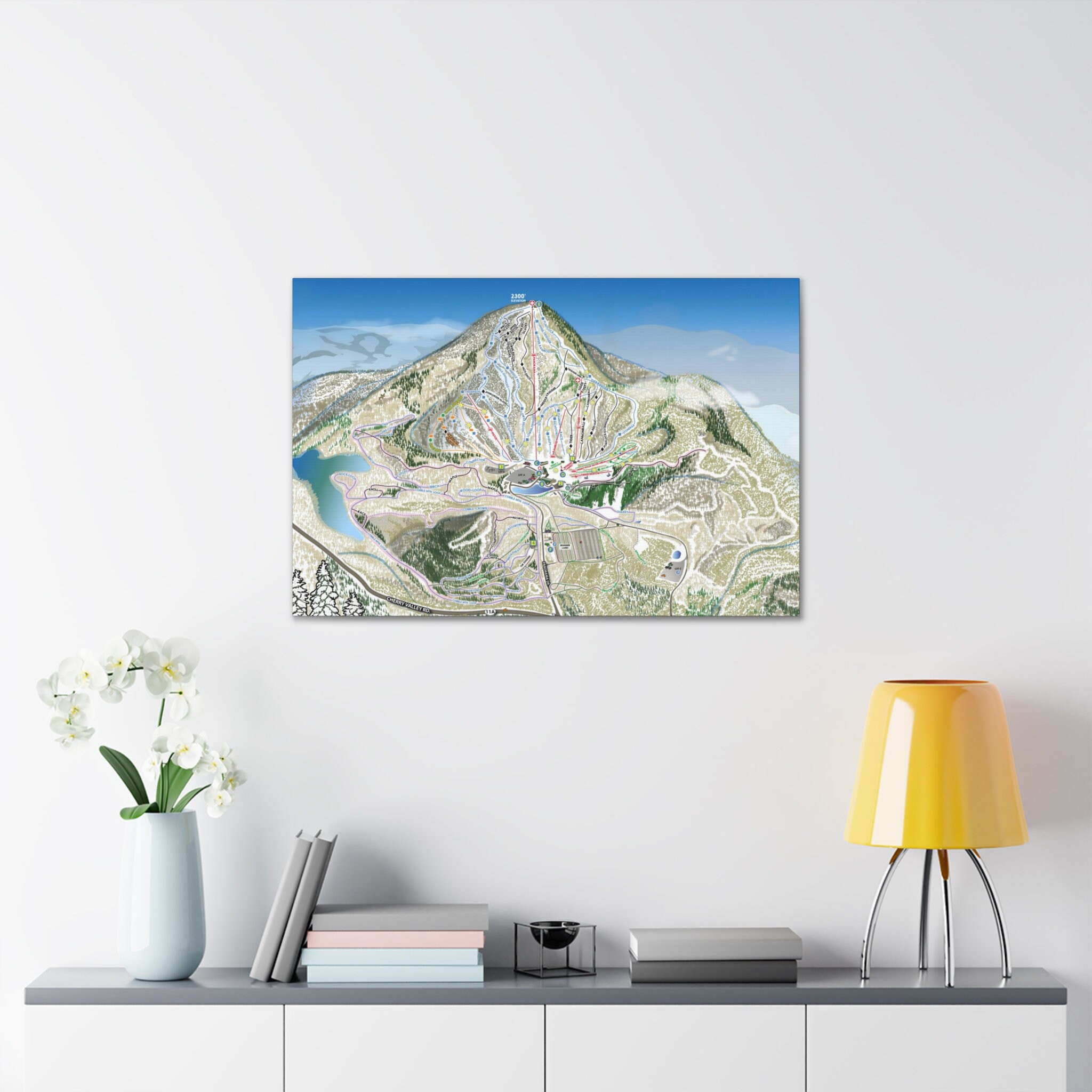 Gunstock NH Trail Map Canvas Poster New Hampshire Ski Resort Etsy