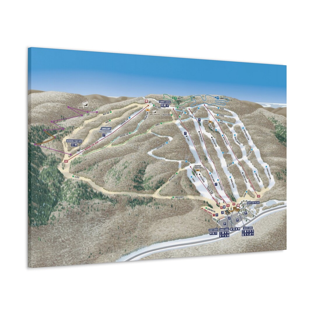Bristol Mountain NY Trail Map Canvas Poster New York Ski Resort - Etsy UK