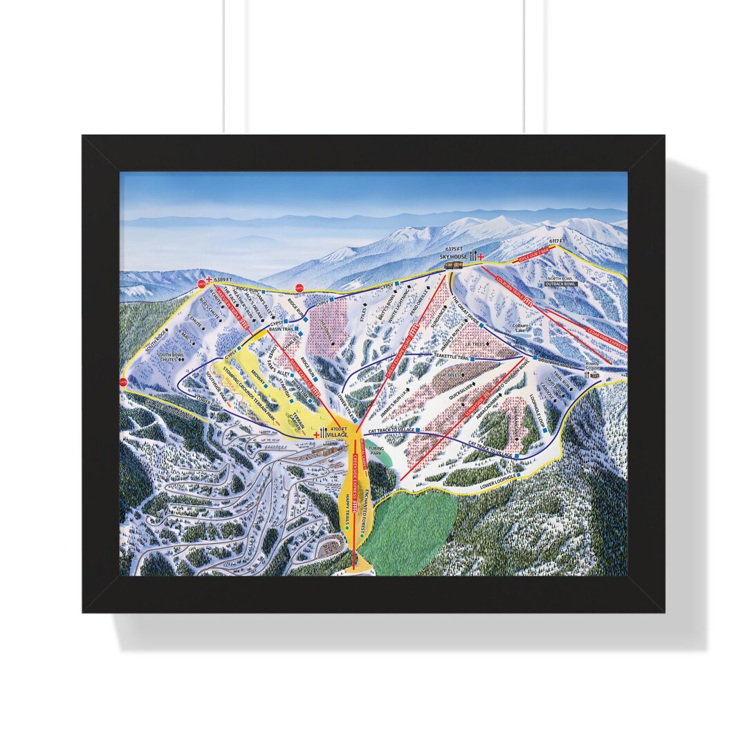 Schweitzer ID Trail Map Framed Poster Idaho Ski Resort - Etsy