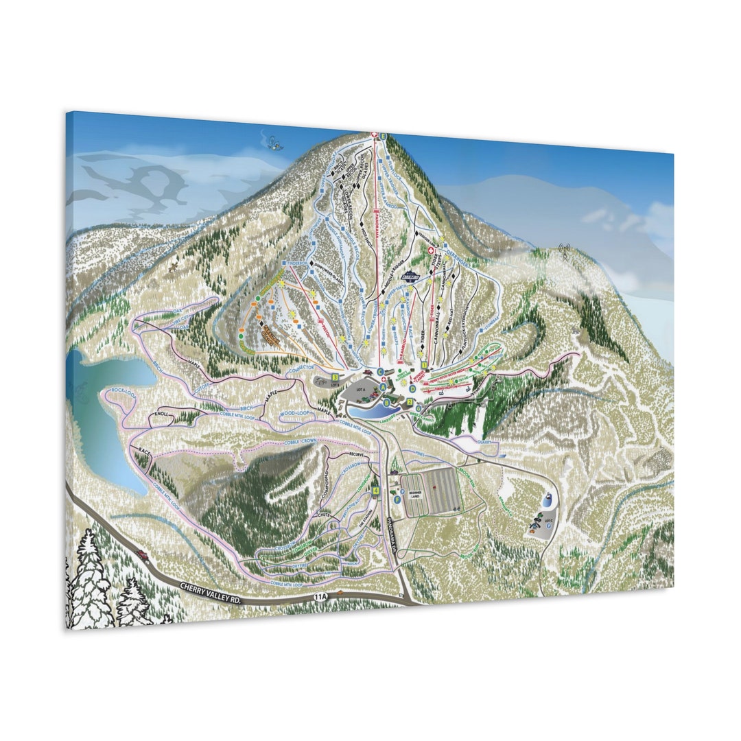 Gunstock NH Trail Map Canvas Poster New Hampshire Ski Resort Etsy