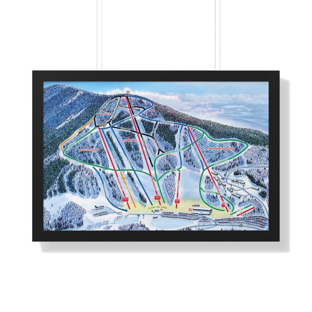 Crotched Mountain NH Trail Map Framed Poster New Hampshire Ski Resort