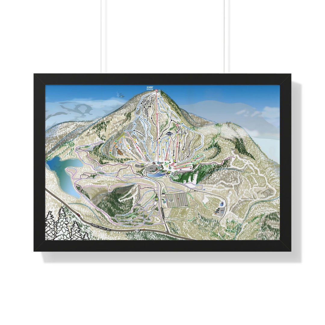 Gunstock NH Trail Map Framed Poster New Hampshire Ski Resort Etsy