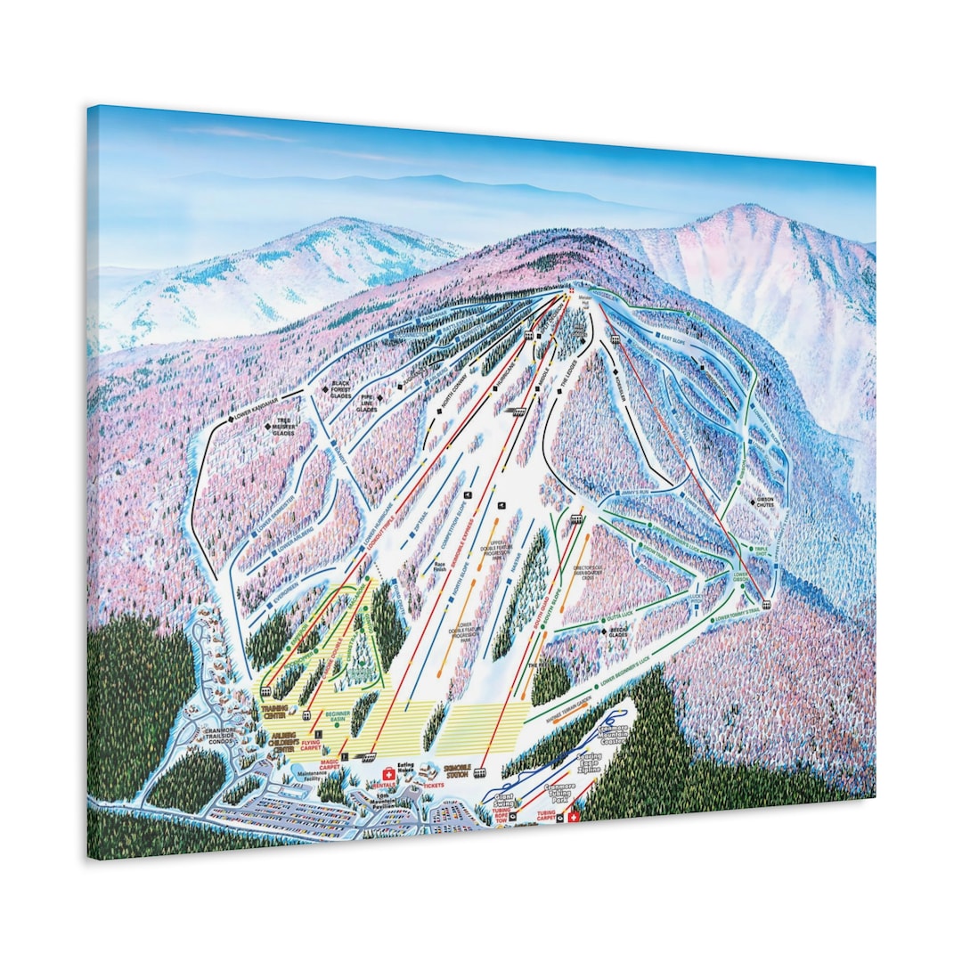 Cranmore NH Trail Map Canvas Poster New Hampshire Ski Resort Etsy