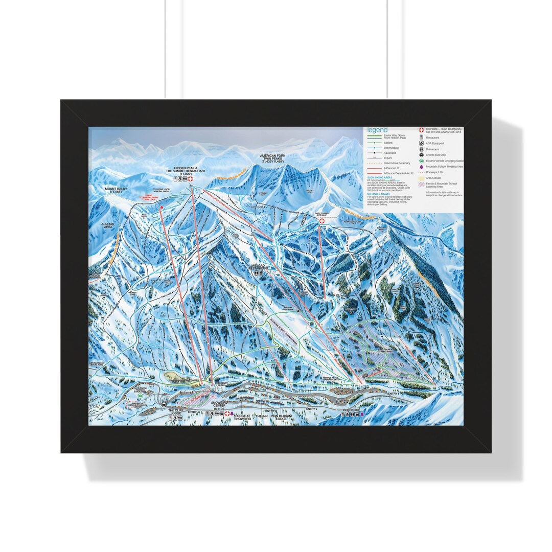 Snowbird UT Trail Map Framed Poster - Il 1080xN.5701897536 Jiae 