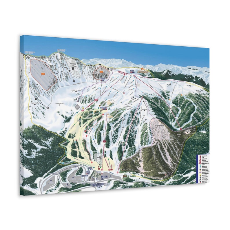 Arapahoe Basin A Basin Trail Map Canvas Poster Colorado CO Ski Etsy