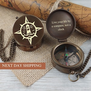 Personalized Compass with Custom Engraving, Anniversary, Baptism, First Holy Communion Gift, Christmas Gift, Birthday, Groomsmen Gift