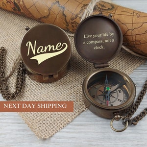Engraved Compass,Personalized Compass,Custom Compass,Functional Working Compass,Anniversary Gift,Valentine Day Gift,Groomsmen Gift Christmas