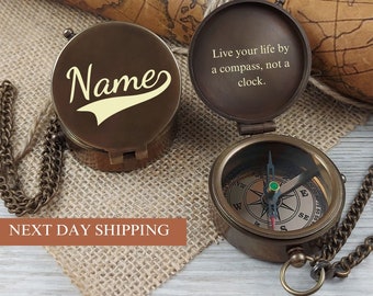 Engraved Compass,Personalized Compass,Custom Compass,Functional Working Compass,Anniversary Gift,Valentine Day Gift,Groomsmen Gift Christmas
