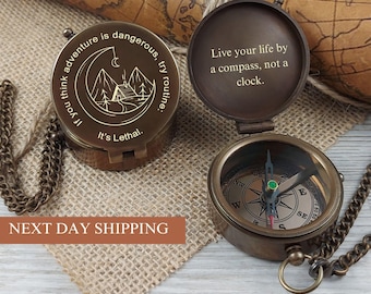 Personalized Gift Brass Compass Anniversary Gifts For Men Brass Compass Birthday Gift For Dad Groomsmen Gift For Him Christmas Gifts For Him