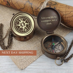 Personalized Compass with Custom Engraving, Anniversary, Baptism, First Holy Communion Gift, Christmas Gift, Birthday, Groomsmen Gift