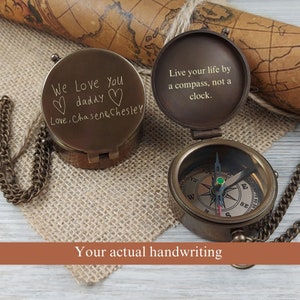 Personalized Brass Compass Anniversary Gifts For Men Brass Compass Birthday Gift For Dad Groomsmen Gift For Him Christmas Gifts For Him