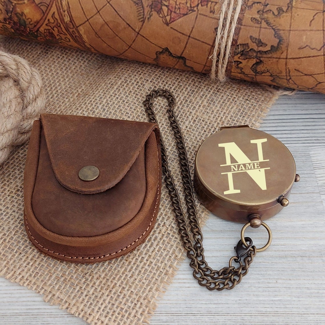 Personalized Brass Compass Anniversary Gift for Boyfriend, Anniversary ...