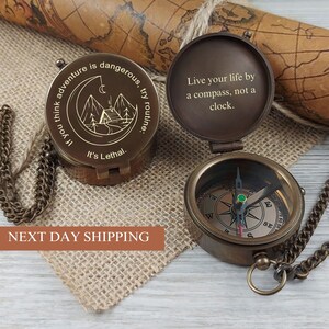 Brújula personalizada para bautismo, regalo bautizado para nieto, regalo de primera comunión, regalos de Navidad, regalo religioso, brújula grabada personalizada