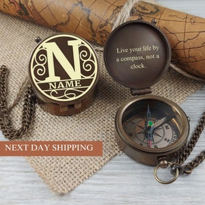 Engraved Compass,Personalized Compass,Custom Compass,Functional Working Compass,Anniversary Gift,Valentine Day Gift,Groomsmen Gift Christmas