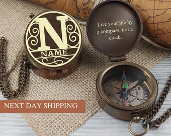 Engraved Compass,Personalized Compass,Custom Compass,Functional Working Compass,Anniversary Gift,Valentine Day Gift,Groomsmen Gift Christmas