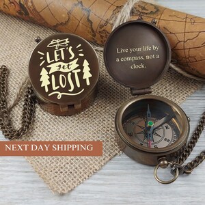 Personalized Compass Valentines Day Gift, Handwriting Message Engraved Romantic Gift, Wedding Gift for Wife, Anniversary gift for Boyfriend