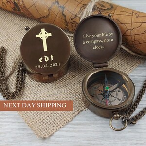 First Communion Gift, First Holy Communion Gift, Engraved Nautical Compass, Personalized Compass, Baptism Gift for Boy, Groomsmen Gift