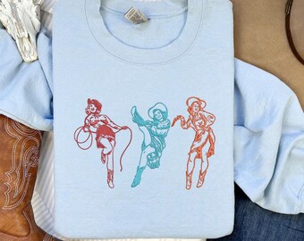 Embroidered Cowgirl Sweatshirt, Wild West Western Clothing